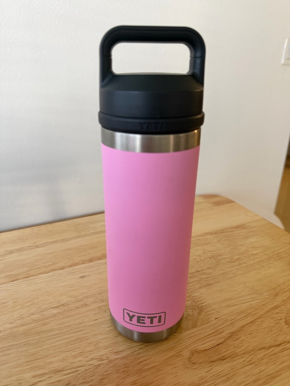 Yeti Pink Travel Tumbler with Black Handle Lid